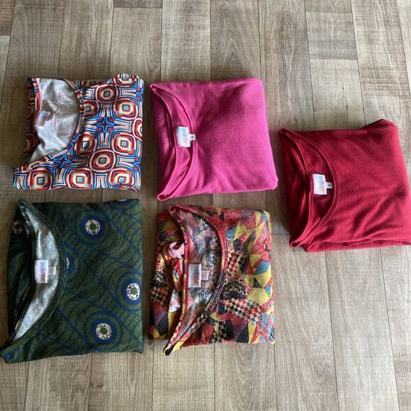 Lot 5 LuLaRoe Women's Size Small Irma Tunics Hi-Low T-Shirts Assorted Patterns - Picture 2 of 6